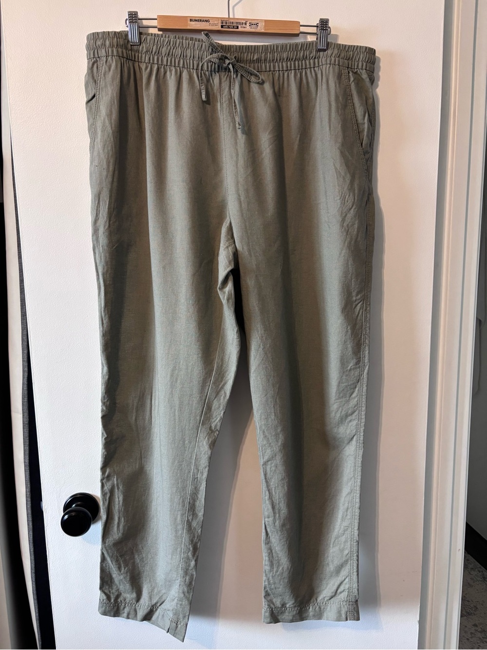 H&M Straight-Leg Linen Blend Pants